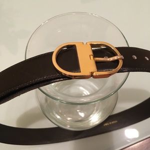 Womens leather belt, black, medium